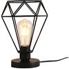 Mengjay Trade Lampada da Tavolo Metallo,Lampada Scrivania Luce di atmosfera stile retrò Lampadina notturna Lampada da comodino in metallo decorativo,Moderna Vintage Stile Gabbia lampada da notte