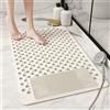 ZAHDMA Tappetino Doccia Antiscivolo 90x60cm,Tappeto Doccia Antiscivolo Massaggiante,Tappetino Antiscivolo Doccia con Ventose e Fori di Drenaggio,Resistente alla Muffa,per Doccia,Vasca e Bagno (Bianco)