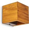 hofstein Lampada da parete LED Adak, lampada da parete dimmerabile in legno/metallo in marrone/grigio, 4,3 Watt, 430 lumen, 3000 K, lampada da parete angolare per interni con effetto Up&Down sulla parete