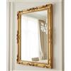 MO.WA Specchio da Parete Rettangolare Foglia Oro, Made in Italy - Specchiera Classica Barocca 62x82 Dorata Stile Antico per Camera da Letto, Ingresso, Bagno, soggiorno