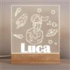 Stileitaliano luce notturna per bambini lampada led personalizzata cameretta 3d comodino notte (Astronauta)