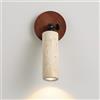 Klobvtt applique orientabile lampada da parete in pietra naturale lampada da parete con rotazione di 180°, applique da lettura sul comodino della camera da letto in noce apparecchio di illuminazione d