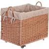 e-wicker24 Alles aus Weide, cesto in vimini per legna da ardere, con rivestimento di juta