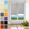 PLISART Tenda Plissettata Klemmfix Senza Fori, 40x80 cm, Grigio, Tessuto Perlato, Montaggio a Clip, Protezione Solare e Privacy, Kit di Montaggio Incluso