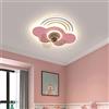 ycwdcz Rosa Lampadario con Ventilatore da Soffitto Silenzioso 6 velocità Motore CC LED Dimmerabile Ventilatore da Soffitto con Luce E Telecomando Estate/Inverno per Soggiorno Cameretta dei Bambini