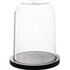 JISADER Espositore a Cupola Trasparente con Campana di Vetro, Supporto per casa con Base in Legno, Custodia Decorativa per Statuette, Mini Statue, 26x31 Cm