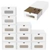 ACXIN Set di 10 scatole per scarpe, impilabili, cassetti con finestra trasparente, in carta kraft, 34,5 x 23,5 x 13,5 cm, colore: bianco