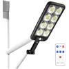 TYUKXJH Lampioni da esterno, Lampioni stradali ad energia solare, Luce da giardino a LED luminosa per strada all'aperto, Luci di parcheggio telecomandate dal all'alba, lampione a induzione solare per