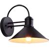 ENTHERONIC IP54 Impermeabile Nero Ferro Applique da Parete Portico Applique Vintage Fattoria Lampada da Parete Esterna E27 Lanterna Esterna per Patio Porta d'Ingresso