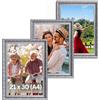 Victor cornice portafoto "Rubens" nero argento 21x30 cm set da 3 - profilo: 30 x 20 mm - stile barocco antico - vetro vero - decorazione per la casa