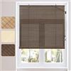 WOLTU Tenda a Rullo in Bambù, Protezione Solare, Protezione della Privacy, Oscurante da Interno a Rullo per Finestra/Porta, Tenda di Ventilazione, Marrone scuro, 110x220 cm