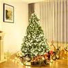 RELAX4LIFE Albero di Natale 210/225/240 cm, Albero di Natale con Luci 460/540/600 Incorporate e Pigne, Folto e Realistico, Decorazione Natalizia per Casa, Ufficio e Negozio (240cm)