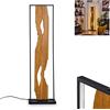 hofstein Lampada da terra LED Nevogilde in metallo/legno/plastica in nero/naturale/bianco, lampada da terra dal design vintage con interruttore a pedale ed effetto luce, 20 Watt (incluso), 2300 Lumen, 3000 K