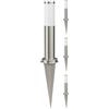 ledscom.de 4x PORU bitta luminosa con picchetto a terra per esterni, acciaio inox, rotonda, 38,5 cm, incl. lampadina E27 3,99W bianco extra-caldo 471lm