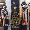 kina - UVNT0207 Vetrofanie Natalizie Adesivi Decorazione Vetrine Negozi Trasparente Removibile Riposizionabile - Albero Natale Ing Merry Christmas Buone Feste Happy New Year 100x40 cm