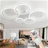 TuoyuanW Cerchio Plafoniera Con Telecomando App Bianco Nero Moderno Smart Lampada Da Soffitto Dimmerabile Funzione Di Memoria Tricolore Apparecchio A Soffitto Camera Da Letto Soggiorno Cucina Lampadario