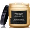 M&SENSE Candele Profumate Elegante Gardenia e Gelsomino, candele decorative floreali 330g (70 ore), 2 stoppini aroma romantico, candela profumata regalo per amiche/familiari
