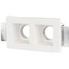 V-TAC Portafaretto LED da Incasso Quadrato 2*GU10 e GU5.3 (MR16) Corpo in Gesso Bianco