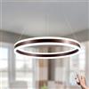 LAMPLAY Lampada A Sospensione Moderna A LED Rotonda, 1 Lampadario Ad Anello Marrone, Dimmerabile Con Telecomando 3000K-6000K Lampada Da Soffitto, Altezza Regolabile, Soggiorno Camera Da Letto(Ø60cm)