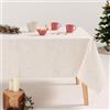 GAMUSI Tovaglia natalizia floreale jacquard filo oro tavolo da pranzo rettangolare decorazione natalizia 140 x 350 cm colore bianco