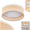 hofstein Lampada da soffitto a LED Wynona, lampada da soffitto dimmerabile in rattan/plastica in bianco/natura, dimmerabile, LED 24 Watt, 3000 K, 3100 Lumen