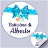 Mr Pubblicità 100 Tag Adesivi personalizzati per nascita, battesimo, compleanno, PERSONALIZZALO QUI con nome, frase, data, etichette adesive per inviti, scatolini, sacchetti, bomboniere, regalini