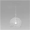 OISE ART STORE Trade Shop - Lampadario Sospeso Tondo Cupola Cristalli Lampada Mezza Sfera Luce E27 Argento 32361 -