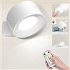 MAMIELIZ LED Lampada da Parete Interno 3 Colore Luce Senza Fili 10 Livelli di Luminosità Abat Jour da muro Applique da Parete con Telecomando Faretti da Parete Ruotare di 360° Magnetica Lampada da Comodino