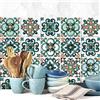 RE-COVERTILES - Adesivi Piastrelle Cucina Bagno Mattonelle adesive in PVC Impermeabili Antigraffio Stickers Decorazione Parete Cementine Peel and Stick - Modello 36 Pz 10x10 cm PS00044 Made in Italy