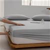 SalGiu Lenzuolo Sotto Con Angoli Elasticizzato 100% Cotone Per Letto Tinta Unita h 25 cm (Grigio Chiaro, Singolo)