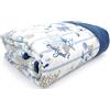 Tex family COPRILETTO Trapuntato Fiocco Mare Coralli e Conchiglie con Fondo a Righe Made in Italy - 1 Piazza E Mezza