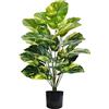 YJWZ Palma Artificiale in Vaso Piante Finte da Interno ed Esterno con Foglie Realistiche Pianta Finta Tropicale Areca per Decorare Casa,Ufficio Giardino Soggiorno e Tavolo (Pothos maculato da 75 cm)