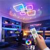 Partenopea Plafoniera LED 70W Smart RGB+CCT con Cassa Bluetooth, Dimmerabile, 5 Quadranti Design Moderno 725x455mm, Telecomando e App, Luce Calda Naturale Fredda, Lampada Soffitto Interno Bianca