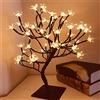 DUBENS Lampada a forma di albero di ciliegio con 48 LED, con porta USB in metallo, lampada di base per la casa, la camera da letto, le feste, il matrimonio, la decorazione di Natale