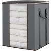 CENMOO Scatola portaoggetti in tessuto, 50 x 40 x 60 cm, grande contenitore in tessuto con finestra trasparente, pieghevole, per vestiti, biancheria da letto