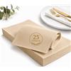 ecodrinks 25 Tovaglie Antimacchia TNT 100x100 cm Beige | Monouso 50 g/m², resistenti ed eleganti, idonee al contatto alimentare, ideali per ristoranti, feste, sagre ed esterni