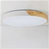 Alpinaluz Plafoniera LED da soffitto Ø 50 cm - Metallo bianco e legno naturale - 40 W con luce dimmerabile CCT (3000 K/4000 K/6000 K) - Stile nordico moderno per soggiorno, sala da pranzo o camera da