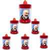 Generico 6x Lumino Votivo funebre a LED ROSSO h. 11 cm Ø 6,5 cm durata 60 gg, fiamma tremolante, candela elettrica cimitero 2 batterie AA