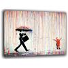 Printerland Quadro Moderno Banksy Pioggia di Colori Quadri moderni soggiorno da Parete XXL grande Stampa su tela Canvas Decorazione Murale muro Arredo Camera da letto Cucina (30x40 cm, 2)