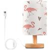 Sevdomey Lampada da comodino a forma di fenicottero con porta USB, nessuna lampadina necessaria, luce LED calda per camera da letto, soggiorno, ufficio, lampada da comodino per lettura, studio,