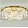 Jolre Lampada da soffitto in cristallo da 60 cm, lampadario in cristallo dorato, rotonda e trasparente, per soggiorno, camera da letto, lampada a LED E14.