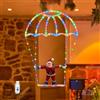 Nexoria Decorazione natalizia, paracadute a LED, Babbo Natale, paracadute, luci da appendere, illuminazione natalizia per interni ed esterni, Babbo Natale, Natale, per decorazione (C)