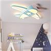 BBWO Plafoniera LED Lampada Da Soffitto paralume for aereo Dimmerabile Con Telecomando Lampada Soffitto Acrilico Menta verde for Bambini Camera Da Letto Camera Letto Studio Sala Lampadario(76CM)
