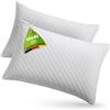 Juskys set da due cuscini da 40x60 cm per il letto - Imbottitura traspirante in memory foam - Fodera lavabile - Bianco