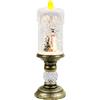 Julyue Candele di Natale a LED con Piedistallo, Candele Impermeabili Ricaricabili Tramite USB, Candela a Colonna Alimentata a Batteria Candele Senza Fiamma a LED per Decorazioni di Nozze Domestiche per(C)
