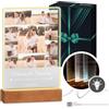 Maverton Cornice LED luminosa con supporto in legno - Quadro in vetro acrilico personalizzato con collage di foto - Lampada con foto per uomo per il compleanno - 15x24x4,5cm - Insieme