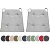 sleepling 196500 set di 2 cuscini per sedia I cuscino da seduta | 100% microfibra | Prodotto in UE | dimensioni: 42 (avanti) / 35 (dietro) x 40 x 5 cm, grigio argento