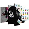 Cuadros B&D XXL - Quadro Banksy Collage 200x100 cm 5 Pezzi - Stampa su Tela Strutturata XXL Grande - Quadri Moderni Componibili Camera da Letto Matrimoniale - Stampe da Parete Arte - Astratto