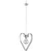MA MAISON Lampada a Sospensione con Cuori Lampadario a Soffitto in Metallo Attacco E27 - Led, Luce, Camera da Letto, Tavolo, Isola, Sala da Pranzo, Cucina - Design (Argento | 1 Luce | 29x106h cm)