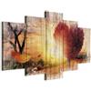 Cuadros B&D XXL - Quadro 100x50 cm 5 Pezzi - Stampa su Tela Canvas con Struttura - Quadri Moderni Soggiorno Grandi - Murale Arte Decorazioni da Parete - Natura Paesaggio c-C-0065-b-n